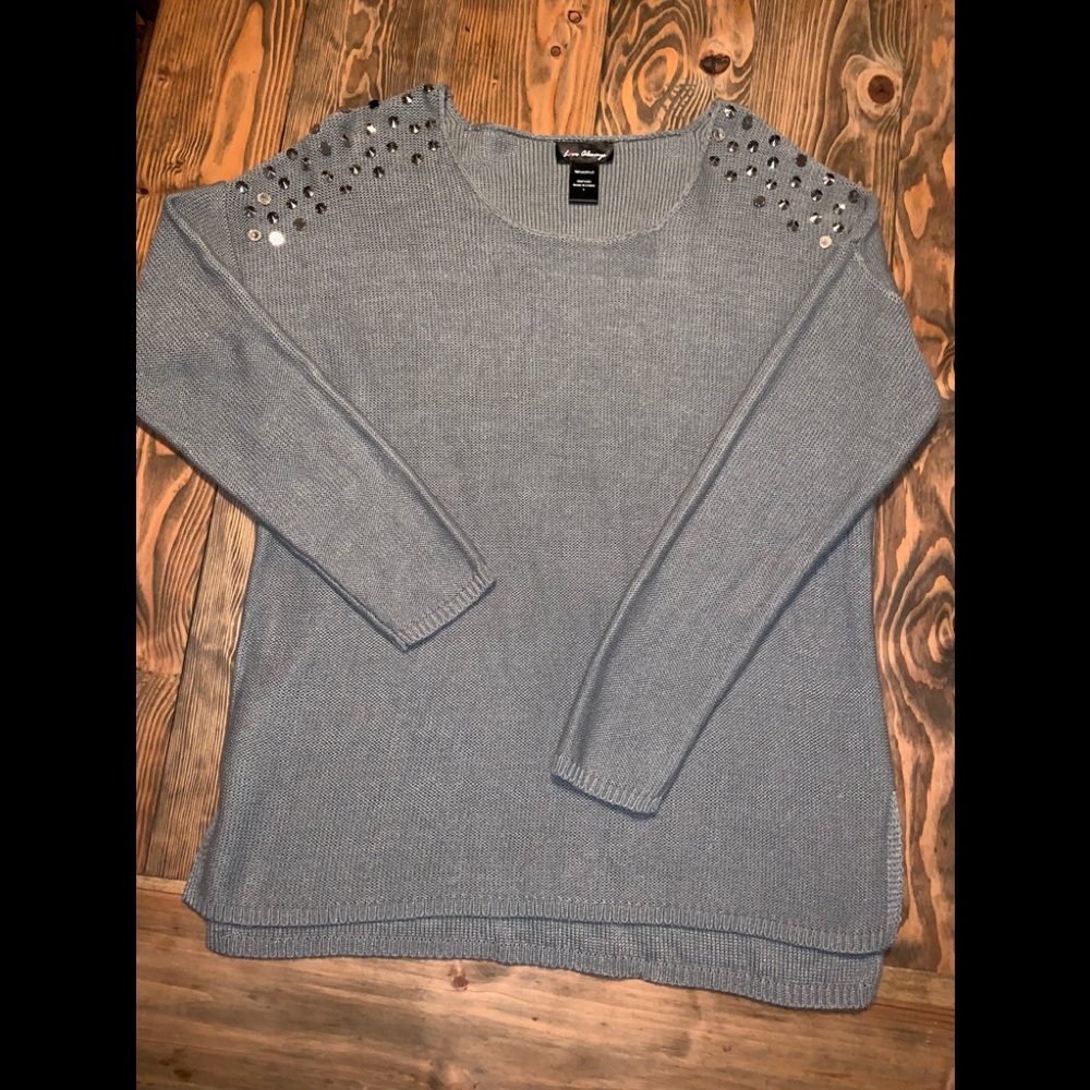 Love Always grey studded sweater